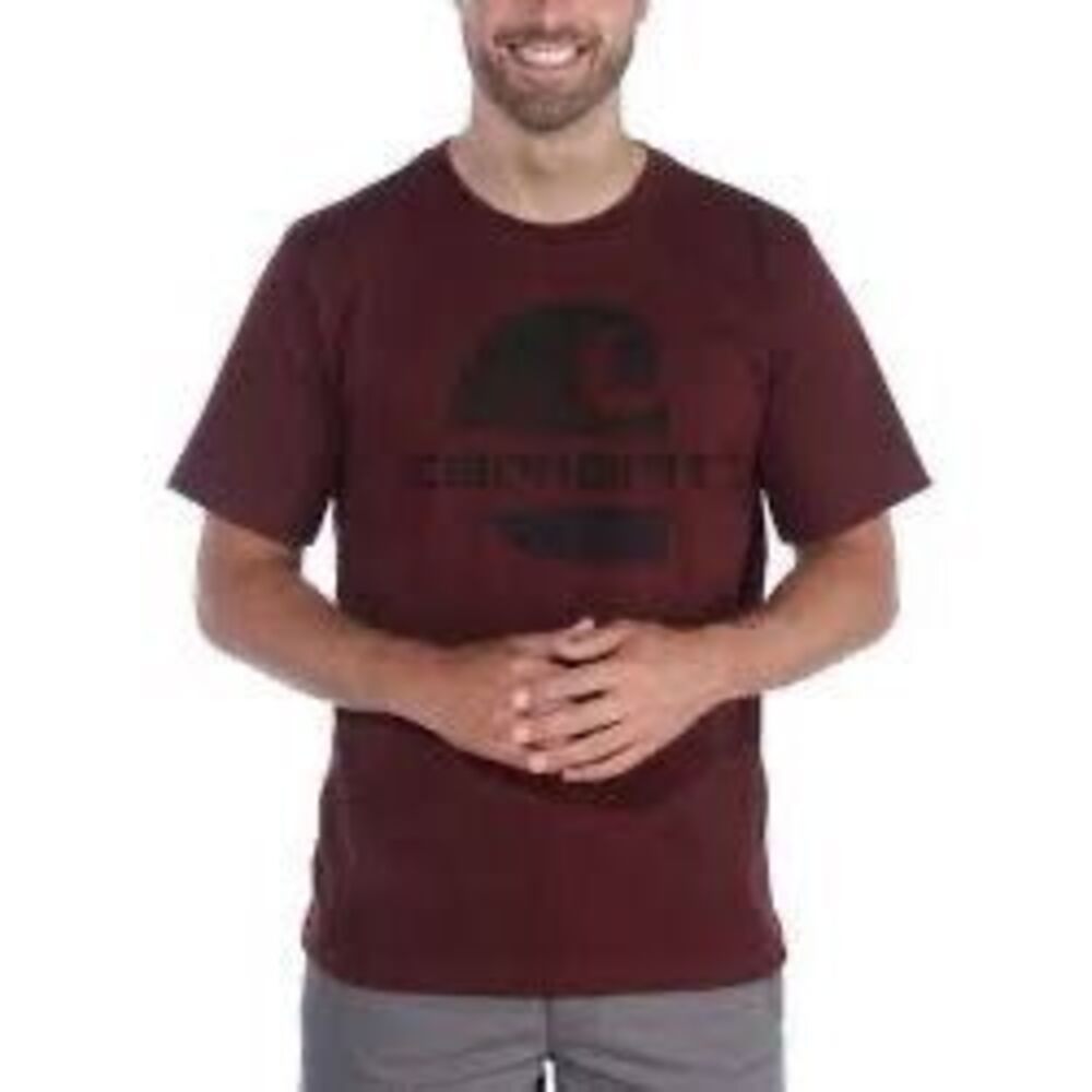 Carhartt Original Fit Graphic Logo Short Sleeve Maroon Shirt Sz Medium